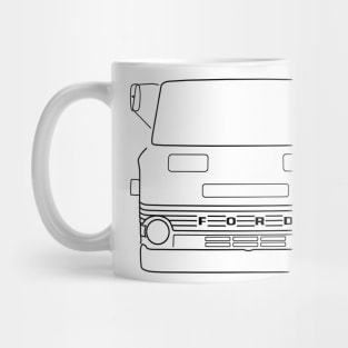 Ford D Series 1960s British classic lorry outline graphic (black) Mug